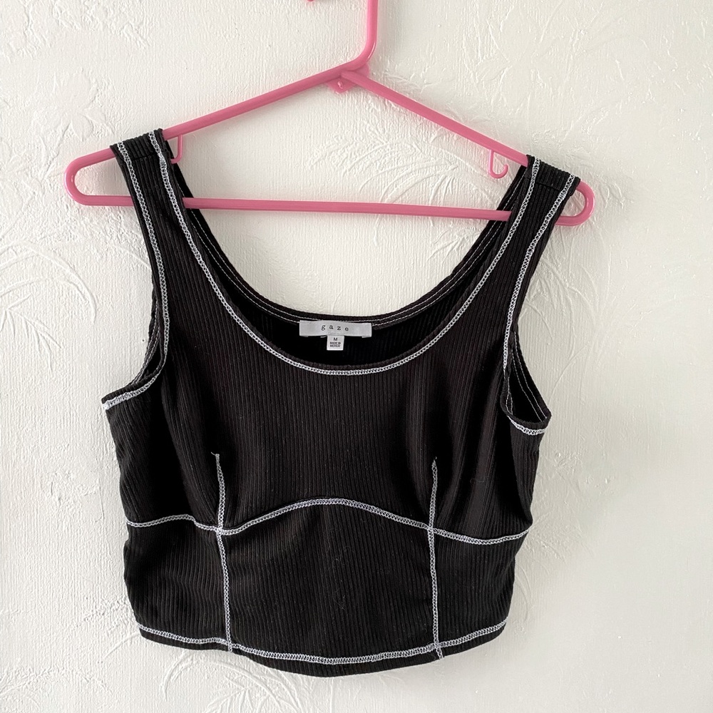 Cropped top with stitch detail